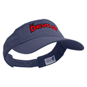 Devils Embroidered Pro Style Cotton Twill Washed Visor - Navy OSFM