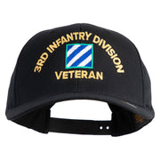 U.S. Army 3rd Infantry Division Embroidered Retro Cotton Blend Snapback Cap - Black OSFM