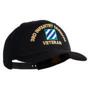 U.S. Army 3rd Infantry Division Embroidered Retro Cotton Blend Snapback Cap - Black OSFM
