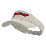 Devils Embroidered Pro Style Cotton Twill Washed Visor - Stone OSFM