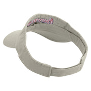 Devils Embroidered Pro Style Cotton Twill Washed Visor - Stone OSFM