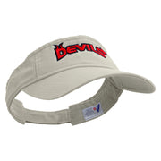 Devils Embroidered Pro Style Cotton Twill Washed Visor - Stone OSFM