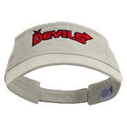 Devils Embroidered Pro Style Cotton Twill Washed Visor - Stone OSFM