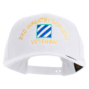 U.S. Army 3rd Infantry Division Embroidered Retro Cotton Blend Snapback Cap - White OSFM