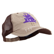 Purple Monster Embroidered Low Profile Special Cotton Mesh Cap - Brown OSFM