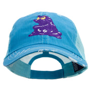 Purple Monster Embroidered Low Profile Special Cotton Mesh Cap - Aqua OSFM