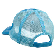 Purple Monster Embroidered Low Profile Special Cotton Mesh Cap - Aqua OSFM