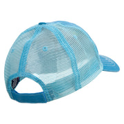 Purple Monster Embroidered Low Profile Special Cotton Mesh Cap - Aqua OSFM