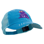 Purple Monster Embroidered Low Profile Special Cotton Mesh Cap - Aqua OSFM