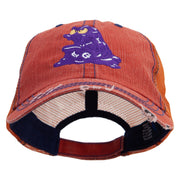 Purple Monster Embroidered Low Profile Special Cotton Mesh Cap - Orange OSFM