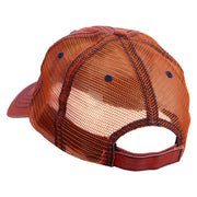 Purple Monster Embroidered Low Profile Special Cotton Mesh Cap - Orange OSFM