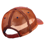 Purple Monster Embroidered Low Profile Special Cotton Mesh Cap - Orange OSFM