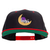 Astronaut on the Moon Embroidered Wool Blend 2 Tone Classic Snapback - Black-Red OSFM