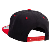 Astronaut on the Moon Embroidered Wool Blend 2 Tone Classic Snapback - Black-Red OSFM