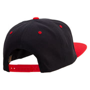 Astronaut on the Moon Embroidered Wool Blend 2 Tone Classic Snapback - Black-Red OSFM