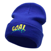 It's A Goal Embroidered 12 Inch Long Knitted Beanie