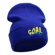 It's A Goal Embroidered 12 Inch Long Knitted Beanie