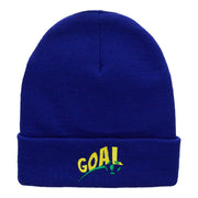 It's A Goal Embroidered 12 Inch Long Knitted Beanie