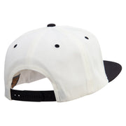 Astronaut on the Moon Embroidered Wool Blend 2 Tone Classic Snapback - Natural-Black OSFM