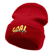 It's A Goal Embroidered 12 Inch Long Knitted Beanie