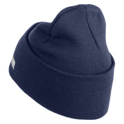 U.S. Army 3rd Ranger Battalion Logo Embroidered 12 Inch Solid Knit Cuff Long Beanie Made in USA - Navy OSFM