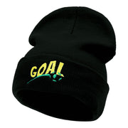 It's A Goal Embroidered 12 Inch Long Knitted Beanie