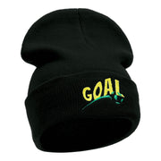 It's A Goal Embroidered 12 Inch Long Knitted Beanie