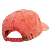 Happy Flower Character Embroidered Unstructured Pigment Dyed Cotton Cap - Orange OSFM