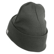 U.S. Army Air Assualt Badge Logo Embroidered 12 Inch Solid Knit Cuff Long Beanie Made in USA - Charcoal OSFM