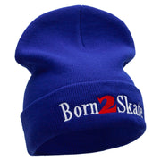 Born 2 Skate Embroidered 12 Inch Long Knitted Beanie