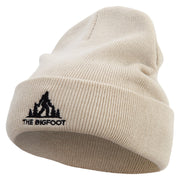 The Bigfoot Embroidered 12 Inch Long Knitted Beanie - Birch OSFM