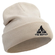 The Bigfoot Embroidered 12 Inch Long Knitted Beanie - Birch OSFM