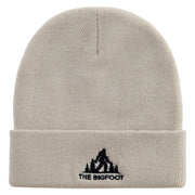 The Bigfoot Embroidered 12 Inch Long Knitted Beanie - Birch OSFM