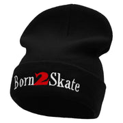 Born 2 Skate Embroidered 12 Inch Long Knitted Beanie