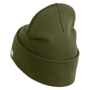 U.S. Army 45th Infantry Brigade Combat Team Logo Embroidered 12 Inch Solid Knit Cuff Long Beanie Made in USA - Olive OSFM