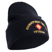 U.S. Army 45th Infantry Brigade Combat Team Logo Embroidered 12 Inch Solid Knit Cuff Long Beanie Made in USA - Navy OSFM