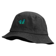 Space Aliens Embroidered Pigment Dyed Bucket Hat - Black OSFM