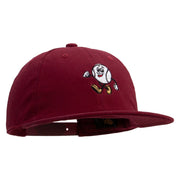 Baseball Mascot Embroidered Unconstructed High Profile Cotton Flat Bill Cap - Wine OSFM