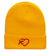 Love Trips Embroidered 12 Inch Long Knitted Beanie