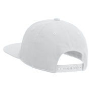 Baseball Mascot Embroidered Unconstructed High Profile Cotton Flat Bill Cap - White OSFM