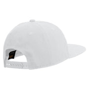 Baseball Mascot Embroidered Unconstructed High Profile Cotton Flat Bill Cap - White OSFM