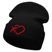 Love Trips Embroidered 12 Inch Long Knitted Beanie