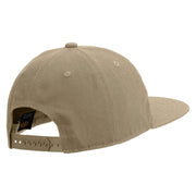 Baseball Mascot Embroidered Unconstructed High Profile Cotton Flat Bill Cap - Khaki OSFM