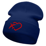 Love Trips Embroidered 12 Inch Long Knitted Beanie