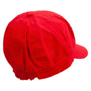 Running Fireball Embroidered Cotton Elastic Newsboy Cap - Red OSFM