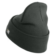 U.S. Army 53rd Infantry Brigade Logo Embroidered 12 Inch Solid Knit Cuff Long Beanie Made in USA - Graphite OSFM