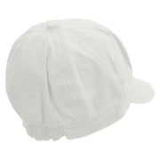 Running Fireball Embroidered Cotton Elastic Newsboy Cap - White OSFM