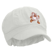 Running Fireball Embroidered Cotton Elastic Newsboy Cap - White OSFM