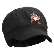 Running Fireball Embroidered Cotton Elastic Newsboy Cap - Black OSFM