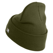 U.S. Army 53rd Infantry Brigade Logo Embroidered 12 Inch Solid Knit Cuff Long Beanie Made in USA - Olive OSFM